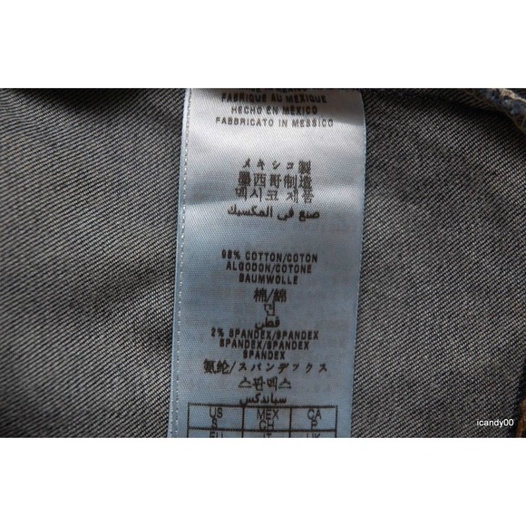 GUESS STRETCH DENIM JACKET TOP RECKLESS WASH XS NWT - Picture 6 of 7